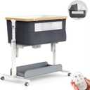 Electric Baby Bassinet 3 Rocking Motion Cradle for Babies Infant, Auto Rolling Bedside Sleeper with Mosquito Net, 3 in 1 Baby Crib 5 Adjustable Heights,Dark Grey