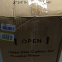 Outdoor Deep Seat Cushion Set of 2, 22"x24"x5.1" Seat & 23"x19" Back, C0 Water-Resistant Breathable Fabric, UV-Resistant 1000+ Hrs, 30D Foam with Recycled Fiber Fill,Natural Linen