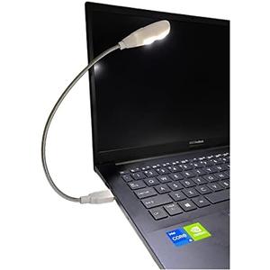 Kyfreshpower LED USB Reading Lamp Light with 2-Brightness Dimmable Setting, Flexible Gooseneck USB Light for Notebook Laptop Keyboard, Powerbank(On/Off Switch, 1 White+1 Mini USB Light)