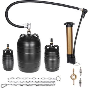 Upgraded 3PK Inflatable Pipe Plug Balloon Kit(2",3",4") with Fast Air Pump & Extension Hose, Rubber Sewer Test Balls with Safety Chain & Valve Tool for Plumbing Pressure Testing/Drain Blocking