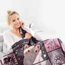 Cat Blanket for Cat Lovers, Cat Gifts for Cat Lovers, Cat Blanket for Women, Pink Black Cat Throw Blanket for Cat Lover Gifts Flannel Soft Warm Cozy Fuzzy Throw for Girls Women Adults (50" X 60")