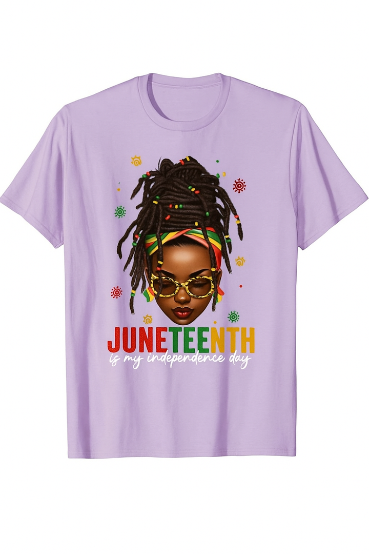 Juneteenth Is My Independence Day Shirt Locd Hair Black Girl T-Shirt XL Purple