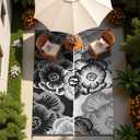 MontVoo Outdoor Rug 8x10 ft Waterproof Patio Rug-Outdoor Carpet Mat Reversible Plastic Straw Outside Outdoor Rug for RV Camping Picnic Beach Balcony Backyard Pool Deck Porch Farmhouse Floral Black