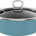 Vasconia Elegance 5-Quart Casserole with Glass Lid (Teal) Dishwasher, Grill & Oven Safe up to 480 (Enamel on Steel) Nonstick Interior, Stainless Handles, for Lasagna, Pot Roast, Sauce, Stew & Rice