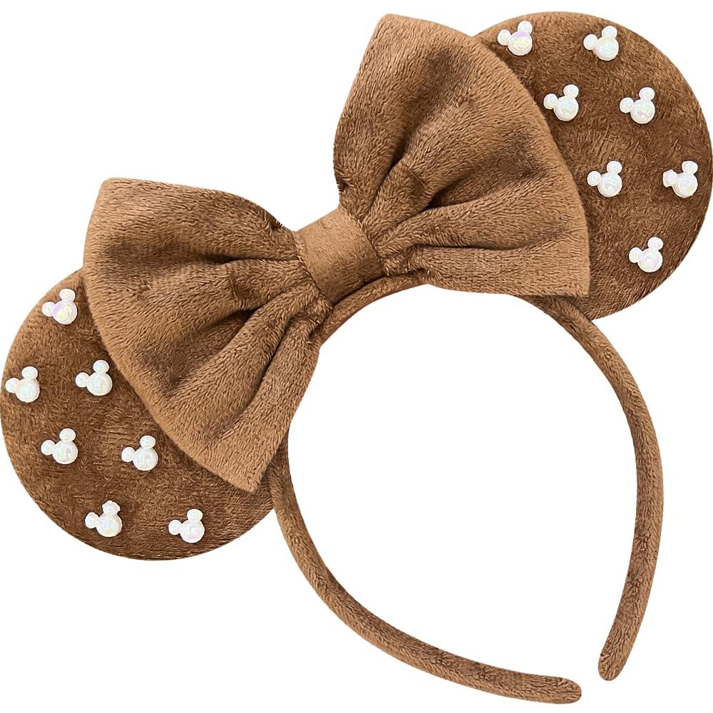 Trnerm Large Fuzzy Brown Headbands for Women and Adults - Birthday Headband with Plush Ears for Plus-Size Park Wear