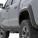 Rough Country Sport Fender Flares for Toyota Tacoma (2016-2023) - 1" Tire Coverage, 5.75" Height, UV-Resistant ABS, Paintable Matte Black