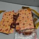 Funnymoom 6 Pack Fall Basket for Gifts Empty with Cellophane Bags Pull Bows Fall Maple Leaf Paper Basket Orange Autumn Gift Box for Autumn Thanksgiving Party Favors, 9.8 x 6.5 Inch