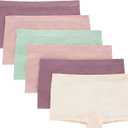 Hanes Tween Girls Underwear, Seamless Girls Panties, Boyshort & Hipster, Assorted Colors, 6-Pack (Medium, Ivory/Mint/Pink/Plum - 6 Pack)