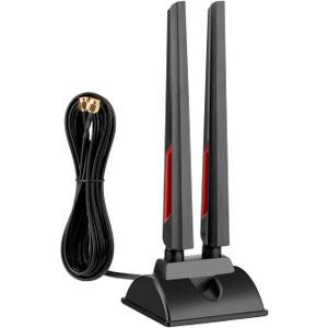 Superbat WiFi 6E Tri-Band Antenna 2.4GHz 5GHz 6GHz Magnetic Base WiFi Antenna with RP-SMA Extension Cable for PC Desktop Computer WiFi Card Wireless Network Router Security Cameras