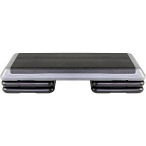The Original STEP Exercise Step Platform, Health Club Size Stepper for Exercise at Home with 4 Stackable Risers for Height Adjustments (Grey)