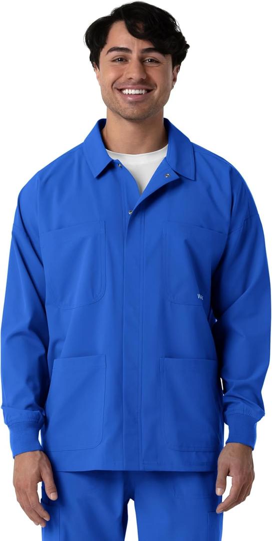 WINK Nurtur Men’s Scrub Shirt Jacket, Royal, 5XL