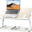 Laptop Desk for Bed, SAIJI Lap Desks Bed Trays for Eating Writing, Adjustable Computer Laptop Stand, Foldable Lap Table in Sofa and Couch（23.6 x 13Teak