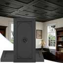 24 PCS 2x4 FT Black Floral Diamond Grid Decorative Ceiling Tiles, 24x48 Inch 3D Modern Minimalist Ceiling Panels, PVC Waterproof Cuttable Material Ideal for Living Room Bedroom Cover 192 Sq.Ft