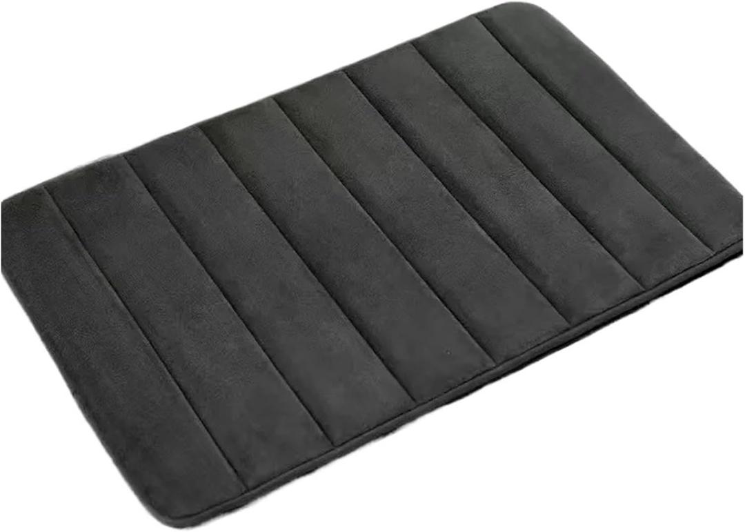 SDCJLEMAXGT Super Absorbent Bathroom Carpets Rugs, Soft Memory Foam Floor Bedroom Toilet Floor Shower Rug, Home Decor Machine Washable, Multiple Colours(Black, 25"x45")