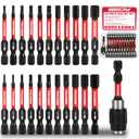 23-Piece Magnetic Hex Head Allen Wrench Drill Bit Set with 2.4" Impact Bit Holder, 1/4" Hex Shank Hex Bits, SAE & Metric Hex Screwdriver Bit Set, S2 Steel Allen Key, Mechanic Home Repair
