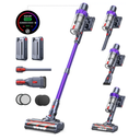 Cordless Vacuum Cleaner, 2 Batteries 110 Mins Runtime Vacuum Cleaners for Home, 45KPA 550W Stick Vacuum with Brushless Motor, Automatically Adjust Suction, Handheld Vacuum for Pet Hair/Carpet/Floor