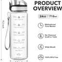 Enerbone Water Bottle, Leakproof BPA & Toxic Free, Motivational Water Bottle with Times to Drink and Straw, Fitness Sports Water Bottle with Strap for Office, Gym, Outdoor Sports, 2 pack