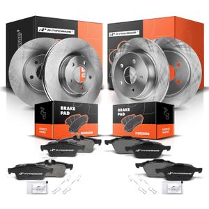 A-Premium Front Vented & Rear Solid Disc Brake Rotors + Ceramic Pads Kit Compatible with Select Ford Models - Escape 2013 2014 2015 2016, 12-PC Set