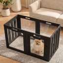 Soulbond Clear Acrylic Dog Playpen Indoor, 24 Inch, Black, 6 Panels