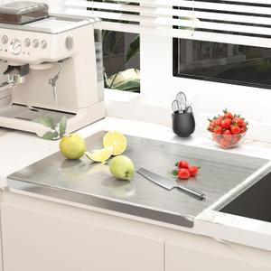 Stainless Steel Cutting Boards for Kitchen, Stainless Chopping Board Non-Slip, Metal Cutting Board for Meat, Fruits, Vegetables, and Baking Food Grade Cutting Boards (19.6"L x 15.8"W)