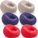 Realspring Inflatable Bean Bag Chairs Outdoor Blow up Camping Chairs Inflatable Lazy Sofa Folding Portable Bean Bag Loungers Couch for Movie Night(Coffee,Blue,Red,6 Pcs)