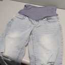 Women's Maternity Jeans Straight Leg Relaxed Fit Over Belly Pregnancy Denim Work Pants Maternity Clothes with Pockets 8