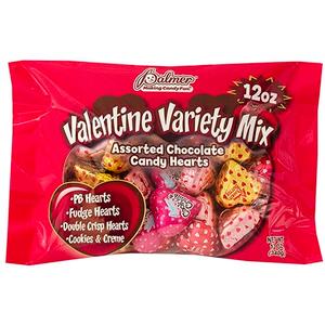 R.M. Palmer Valentine's Variety Mix, Chocolaty Assorted Hearts, Perfect for Valentine's Day, Making Candy Fun Since 1948