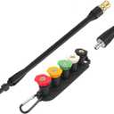 Pressure Washer Replacement Spray Wand with Turbo Nozzle and 5 Spray Tips and Belt Clip Nozzle Holder, Compatible with Lavor, B&S, Earthwise, Homdox Pressure Washers