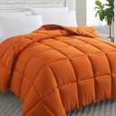 Cosybay Down Alternative Comforter (Burnt Orange, King) - All Season Soft Quilted King Size Bed Comforter - Duvet Insert with Corner Tabs - Winter Summer Warm Fluffy, 104x96 inches