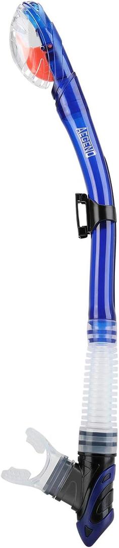 Aegend Diving Dry Snorkel for Adult & Youth - Snorkeling Gear with Top Dry Valve, Perfect for Snorkeling, Freediving, Swimming and Scuba Diving (Blue)