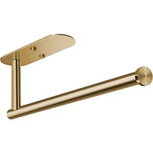 VAEHOLD Self Adhesive Paper Towel Holder Under Cabinet Mount, Wall Mounted Paper Towel Roll Holder for Kitchen, Bathroom, Wall - SUS304 Stainless Steel (Gold)