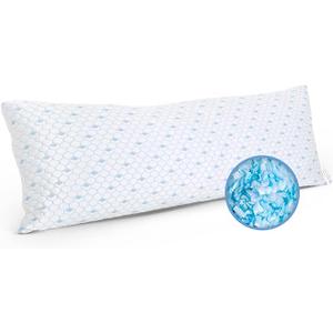 ESHINE Full Body Pillows for Adults - Full Body Pillow for Sleeping/Gel Infused Cooling Pillows/Shredded Memory Foam Pillows, Oeko-TEX/CertiPUR-US Certified, 14x35 Long Pillows