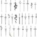 30PCS 3.46inch Mini Sword, Sword Charms, Sword Keychain, Zinc Alloy Miniature Swords, Decorative Accessories for Collectors and Enthusiasts