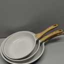 SENSARTE Nonstick Frying Pan Skillets, White Ceramic Coating Omelette Pans, Healthy Cookware Chef's Pan, Free of PTFE & PFAS (9.5+11+12.5 Inch)