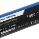1900mAh Replacement UR18500Y UR18500L Battery for Br-aun Series 7, 9000 SeriesPulsonic, Prosonic, Active Power shavers