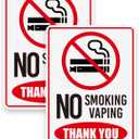 2 Pack No Smoking Signs for Business, PVC No Smoking Signs for Home, No Smoking Stickers with 4 Holes, No Smoking No Vaping Sign for Indoor & Outdoor, 6"x10"