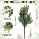 18 Inch Real Touch Cedar Branches - 16 Pcs Artificial Christmas Plants Branches, Faux Greenery Pine Stems Fake Cedar Picks for Vase DIY Crafts, Christmas Pine Branches for Home Indoor Decor