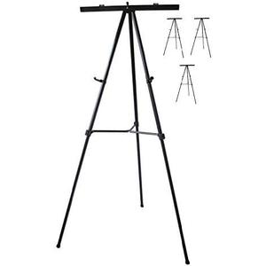 Pack of 4-Lightweight Aluminum Flip-Chart Presentation Easel, Black (4 Pack)