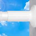 White Tension Curtain Rod 51-165In, Long Adjustable Tension Rod No Drilling for Window or Bathroom, Outdoor Curtain Rod for Patio, Easy to Install, Never Rust, Rod Diameter 1.26 Inches-White