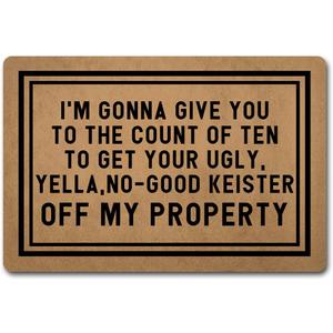 Funny Welcome Doormat For Entrance Way Indoor Front Porch Rugs I'm Gonna Give You To The Count Of Ten Get Off My Property Personalized Home Decor Mat Anti-Slip Novelty Gift Mats23.7"(L) x 15.9"(W)