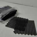 50 Pcs 11'8 x 11'8 Inches Interlocking Drainage Tiles Dry Deck with Drain Holes Non Slip Floor Mats TPE Soft for Bathroom Patio Pool Deck(Black)