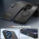 Magnetic for Samsung Galaxy S26 Ultra Case, [Compatible with MagSafe][Full Camera Protection][Built-in Invisible Kickstand] Translucent Matte Phone Case for S26 Ultra 6.9" - Black