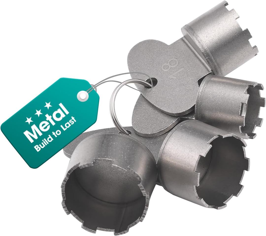 4 Pieces 304 Stainless Steel Faucet Aerator Key, Aerator Removal Tool with 4 Sizes (M24, M21.5, M18.5, M16.5), Compatible with Cache Faucets