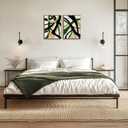 Yolbcdr Framed Wall Art Abstract Canvas Wall Art Set of 2 Black Gold and Green Decor Pictures Modern Print Artwork for Bedroom Living Room Office 12x16 inch Framed