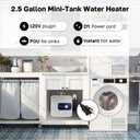Electric Mini Tank Water Heater UL Listed, ThermoMate 2.5 Gallons Small Under Sink Water Heater for Point of Use Instant Hot Water 110V 120V, Wall or Floor Mounted, ES250