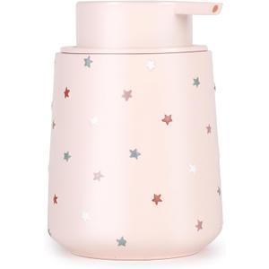 YMXYJM Starry Soap Dispenser for Bathroom, 12 oz Refillable Liquid Hand Soap Lotion Dispenser with Large Pump for Girls, Astronomer Gifts, Cute Kitchen Dish Soap Dispenser, Resin, Light Pink