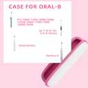 Toothbrush Travel Case for Oral-B Pro 1000, 2000, 3000, 3500 Sonicare 4100, Hard Shell Portable Carrying Electric Toothbrush Protection Case (WHITE-PINK)