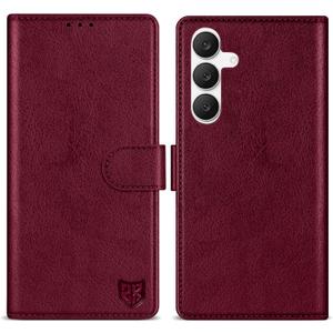 ZZXX for Samsung Galaxy S25 FE Wallet Case with [RFID Blocking] Card Slot Kickstand Magnetic Closure Leather Flip Fold Protective Phone Case for Samsung Galaxy S25 FE 5G Case Wallet(Red-6.7 inch)