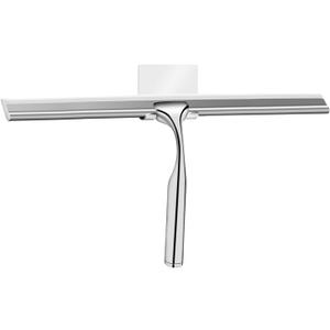 Shower Squeegees Stainless Steel with Self Adhesive Hook Window Squeegees for Shower Doors Bathroom Mirror Wiper, Window Glass Cleaning (14 Inches)