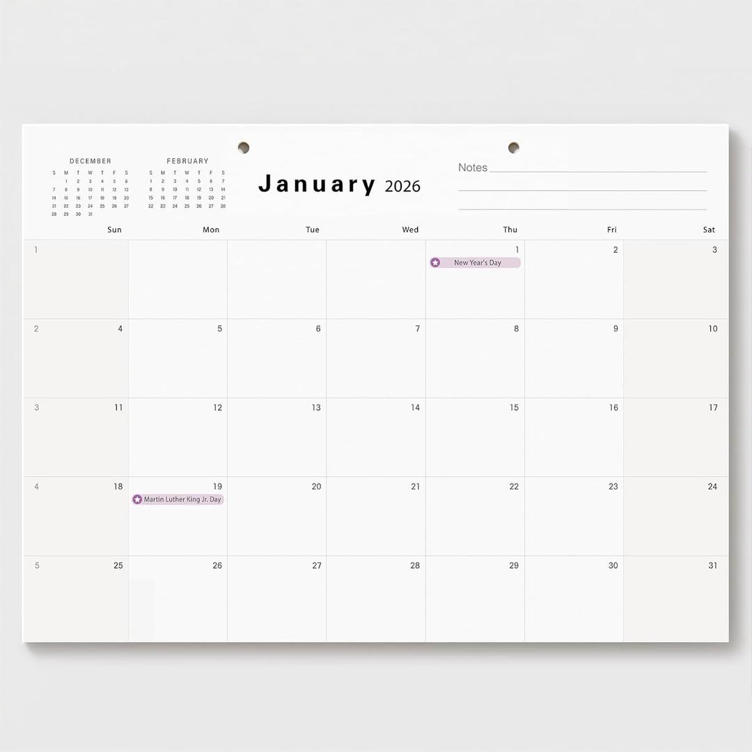 8 x Desk Calendar (Jan.2026 Jun.2027) 17" 12.4" with Marked Holidays and 234 Stickers, Large 18 Months Desk Calendar 2026 for Office, Home, School